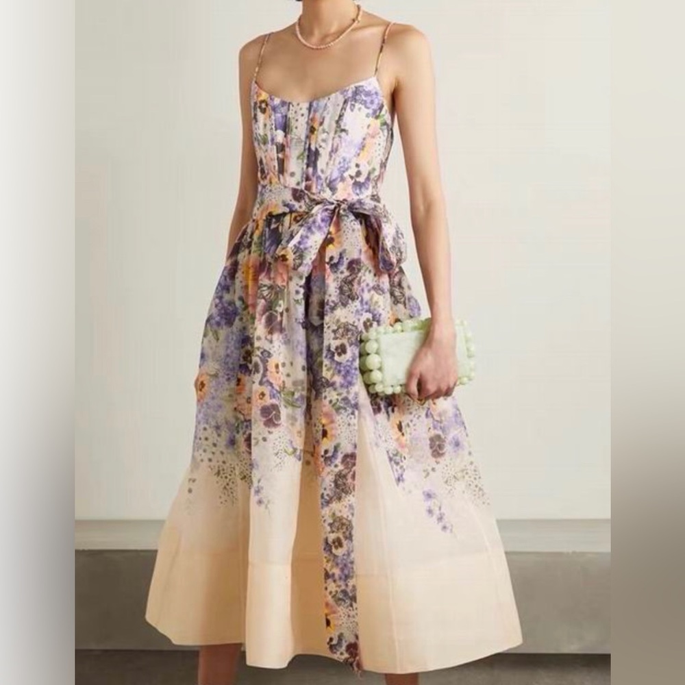 Muted Floral Midi Dress, NWT